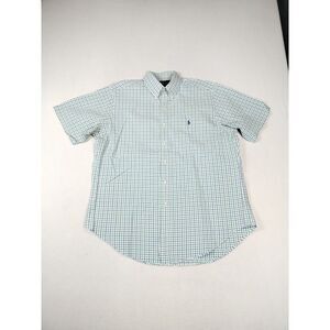 Ralph‎ Lauren Shirt Men's Large Plaid  Multicolor Classic Fit Oxford Flesh Pony
